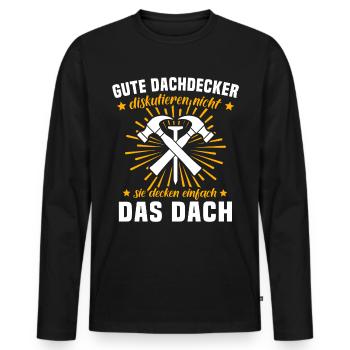 Dachdecker Dachspengler Dachklempner - Männer Premium Bio Langarmshirt - Schwarz - Vorne - Nico (187cm)