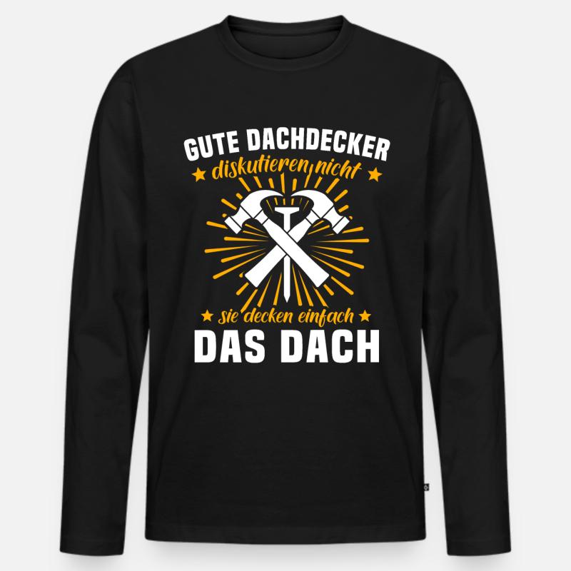 Dachdecker Dachspengler Dachklempner - Männer Premium Bio Langarmshirt - Schwarz