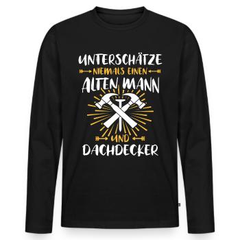 Dachdecker Dachspengler Dachklempner - Männer Premium Bio Langarmshirt - Schwarz - Vorne - Nico (187cm)