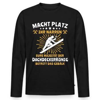 Dachdecker Dachspengler Dachklempner - Männer Premium Bio Langarmshirt - Schwarz - Vorne - Nico (187cm)