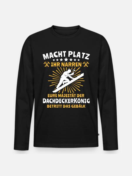 Dachdecker Dachspengler Dachklempner - Männer Premium Bio Langarmshirt - Schwarz