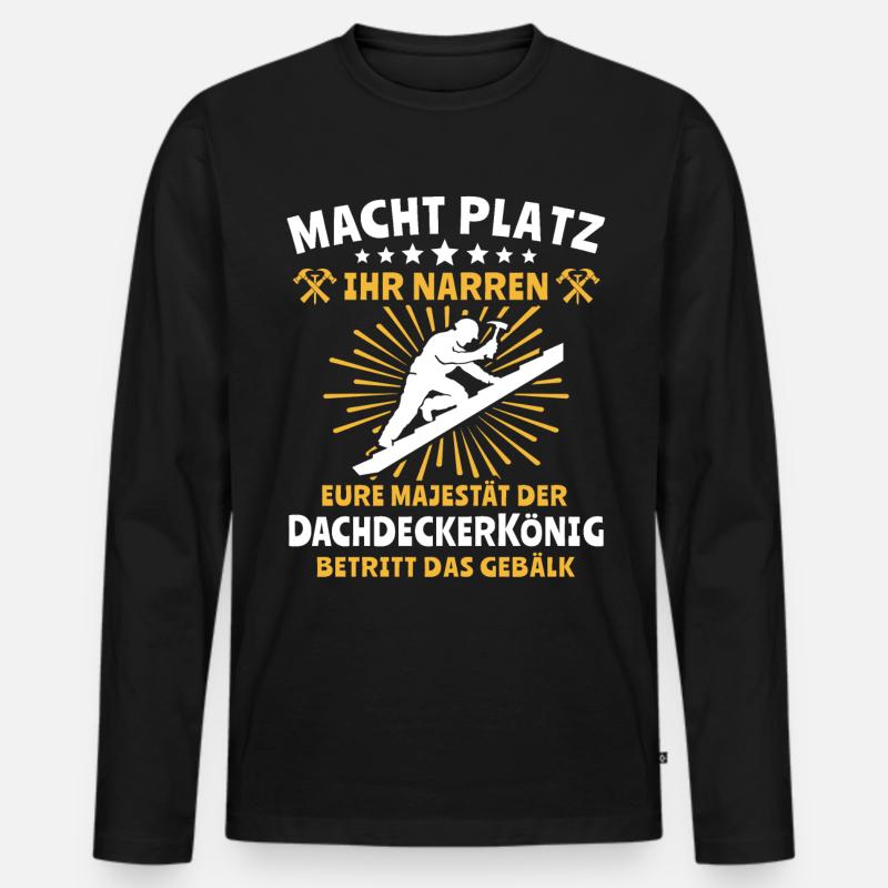 Dachdecker Dachspengler Dachklempner - Männer Premium Bio Langarmshirt - Schwarz