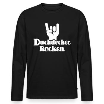 Dachdecker Dachspengler Dachklempner - Männer Premium Bio Langarmshirt - Schwarz - Vorne - Nico (187cm)