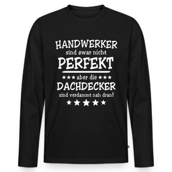 Dachdecker Dachspengler Dachklempner - Männer Premium Bio Langarmshirt - Schwarz - Vorne - Nico (187cm)