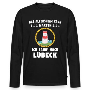 Lübeck Ostsee Lübecker Sprüche - Männer Premium Bio Langarmshirt - Schwarz - Vorne - Nico (187cm)