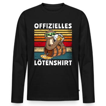 Bier Biersprüche Faultier Saufshirt - Männer Premium Bio Langarmshirt - Schwarz - Vorne - Nico (187cm)