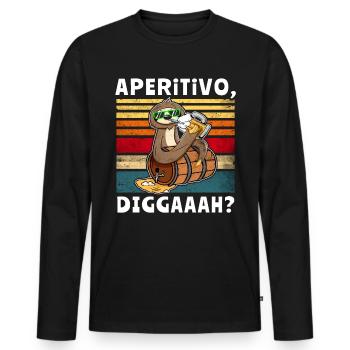 Bier Biersprüche Faultier Saufshirt - Männer Premium Bio Langarmshirt - Schwarz - Vorne - Nico (187cm)