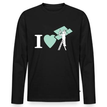 I Love Drywall Love Drywall Builder - Men's Premium Organic Long Sleeve Shirt - black - Front - Nico (187cm)