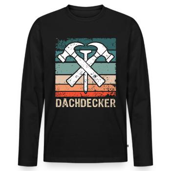Dachdecker Dachspengler Dachklempner - Männer Premium Bio Langarmshirt - Schwarz - Vorne - Nico (187cm)