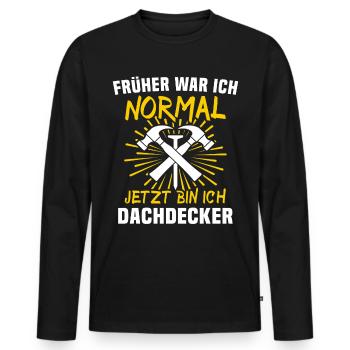 Dachdecker Dachspengler Dachklempner - Männer Premium Bio Langarmshirt - Schwarz - Vorne - Nico (187cm)