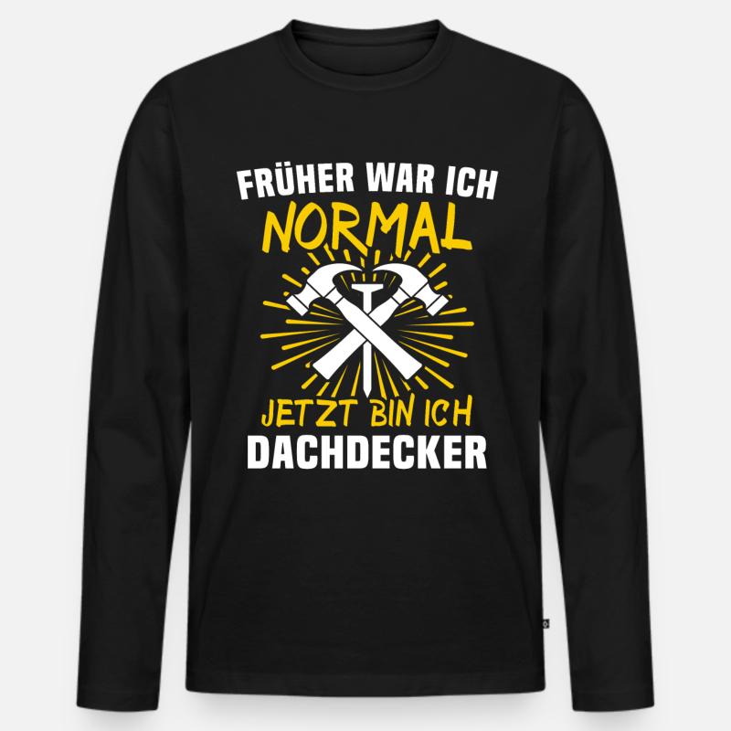 Dachdecker Dachspengler Dachklempner - Männer Premium Bio Langarmshirt - Schwarz