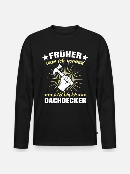 Dachdecker Dachspengler Dachklempner - Männer Premium Bio Langarmshirt - Schwarz