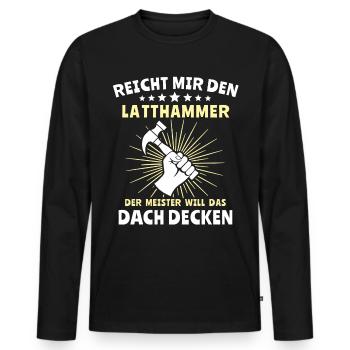 Dachdecker Dachspengler Dachklempner - Männer Premium Bio Langarmshirt - Schwarz - Vorne - Nico (187cm)
