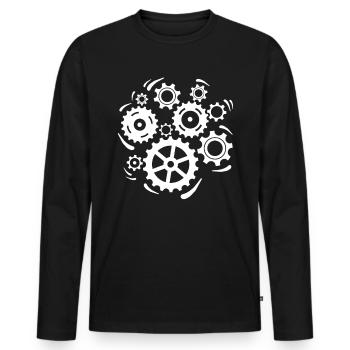 Machinists Machine operator Machinist - Men's Premium Organic Long Sleeve Shirt - black - Front - Nico (187cm)