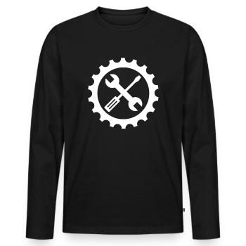 Machinists Machine operator Machinist - Men's Premium Organic Long Sleeve Shirt - black - Front - Nico (187cm)
