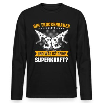 Trockenbauer Sprüche Trockenbau - Männer Premium Bio Langarmshirt - Schwarz - Vorne - Nico (187cm)