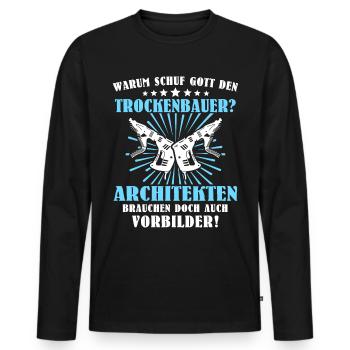 Trockenbauer Sprüche Trockenbau - Männer Premium Bio Langarmshirt - Schwarz - Vorne - Nico (187cm)