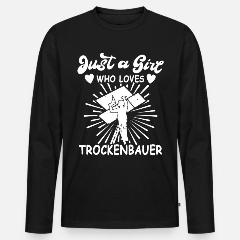 Trockenbauer - Männer Premium Bio Langarmshirt - Schwarz