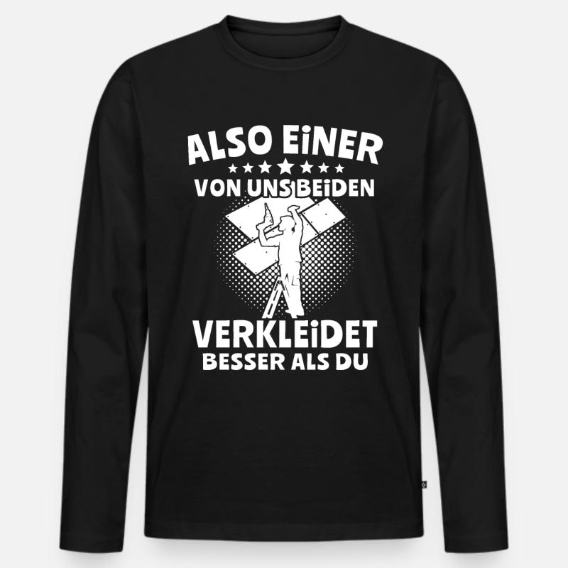 Trockenbauer - Männer Premium Bio Langarmshirt - Schwarz
