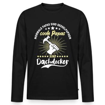 Papa Dachdecker Vater Dachdecken - Männer Premium Bio Langarmshirt - Schwarz - Vorne - Nico (187cm)