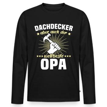 Papa Dachdecker Vater Dachdecken - Männer Premium Bio Langarmshirt - Schwarz - Vorne - Nico (187cm)