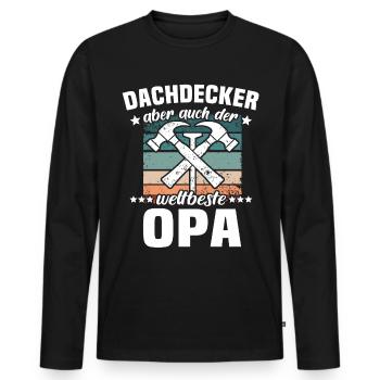 Papa Dachdecker Vater Dachdecken - Männer Premium Bio Langarmshirt - Schwarz - Vorne - Nico (187cm)