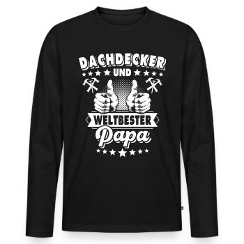 Papa Dachdecker Vater Dachdecken - Männer Premium Bio Langarmshirt - Schwarz - Vorne - Nico (187cm)