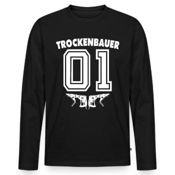 Trockenbauer Sprüche Trockenbau - Männer Premium Bio Langarmshirt - Schwarz - Vorne - Nico (187cm)