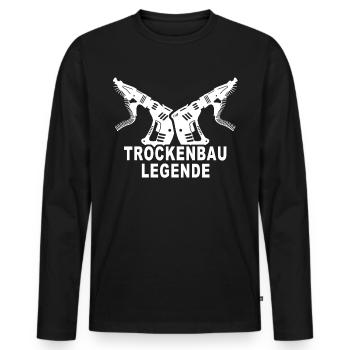 Trockenbauer Trockenbaumonteur Trockenbau - Männer Premium Bio Langarmshirt - Schwarz - Vorne - Nico (187cm)
