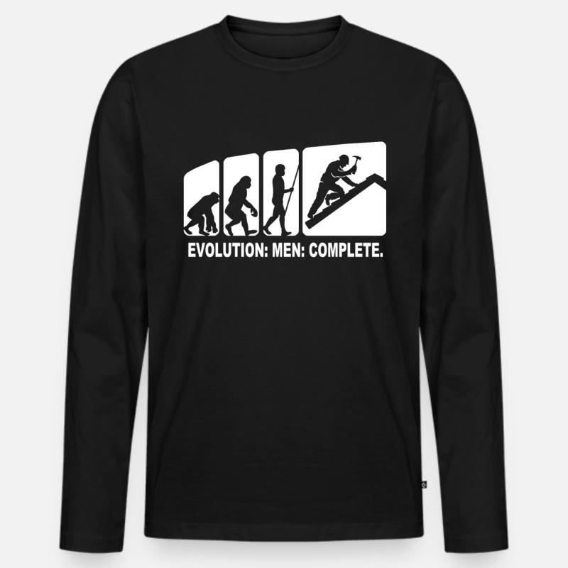 Roofer Evolution Roofing - Men's Premium Organic Long Sleeve Shirt - black