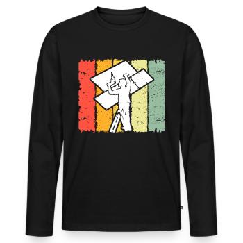 Drywall Drywall Drywall installer - Men's Premium Organic Long Sleeve Shirt - black - Front - Nico (187cm)