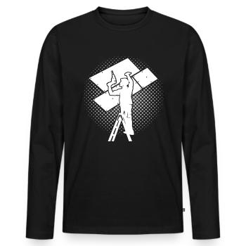 Drywall Drywall Drywall installer - Men's Premium Organic Long Sleeve Shirt - black - Front - Nico (187cm)