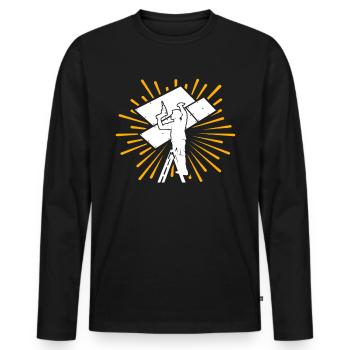 Drywall Drywall Drywall installer - Men's Premium Organic Long Sleeve Shirt - black - Front - Nico (187cm)