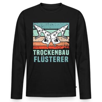 Trockenbauer Trockenbaumonteur Trockenbau - Männer Premium Bio Langarmshirt - Schwarz - Vorne - Nico (187cm)
