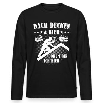 Dachdecker Biertrinker Dachdecken Bier - Männer Premium Bio Langarmshirt - Schwarz - Vorne - Nico (187cm)
