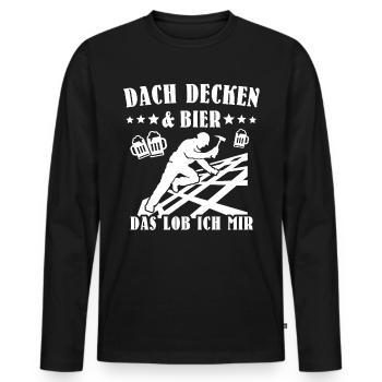 Dachdecker Biertrinker Dachdecken Bier - Männer Premium Bio Langarmshirt - Schwarz - Vorne - Nico (187cm)