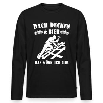 Dachdecker Biertrinker Dachdecken Bier - Männer Premium Bio Langarmshirt - Schwarz - Vorne - Nico (187cm)