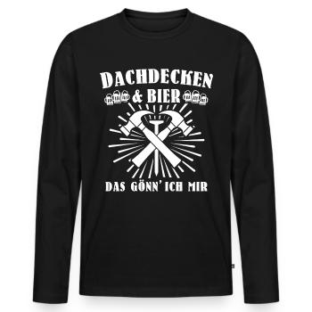 Dachdecker Biertrinker Dachdecken Bier - Männer Premium Bio Langarmshirt - Schwarz - Vorne - Nico (187cm)