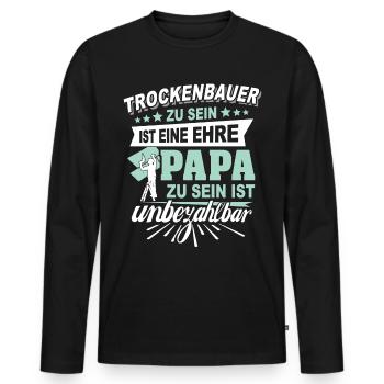Trockenbauer Papa Trockenbaumonteur Papas - Männer Premium Bio Langarmshirt - Schwarz - Vorne - Nico (187cm)