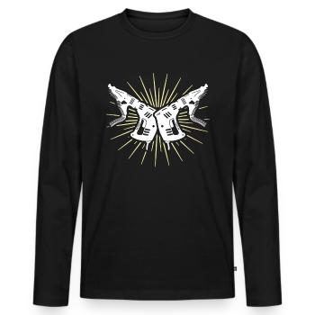 Tournevis magazine installateur de cloisons sèches - T-shirt manches longues Premium bio Homme - noir - Devant - Nico (187cm)