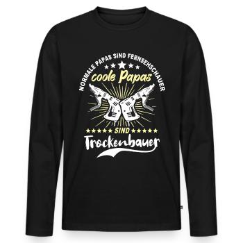 Trockenbau Papa Trockenbauer Papas - Männer Premium Bio Langarmshirt - Schwarz - Vorne - Nico (187cm)