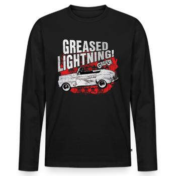 Grease Greased Lightning! - Men's Premium Organic Long Sleeve Shirt - black - Front - Nico (187cm)