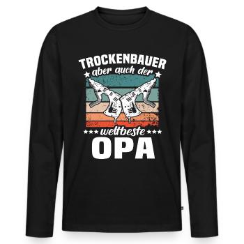 Trockenbau Opa Trockenbauer Opas - Männer Premium Bio Langarmshirt - Schwarz - Vorne - Nico (187cm)