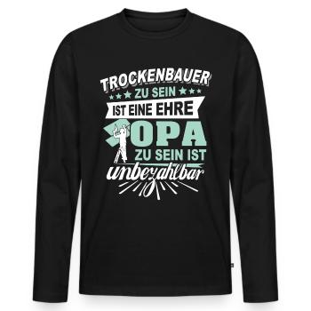 Trockenbau Opa Trockenbauer Opas - Männer Premium Bio Langarmshirt - Schwarz - Vorne - Nico (187cm)