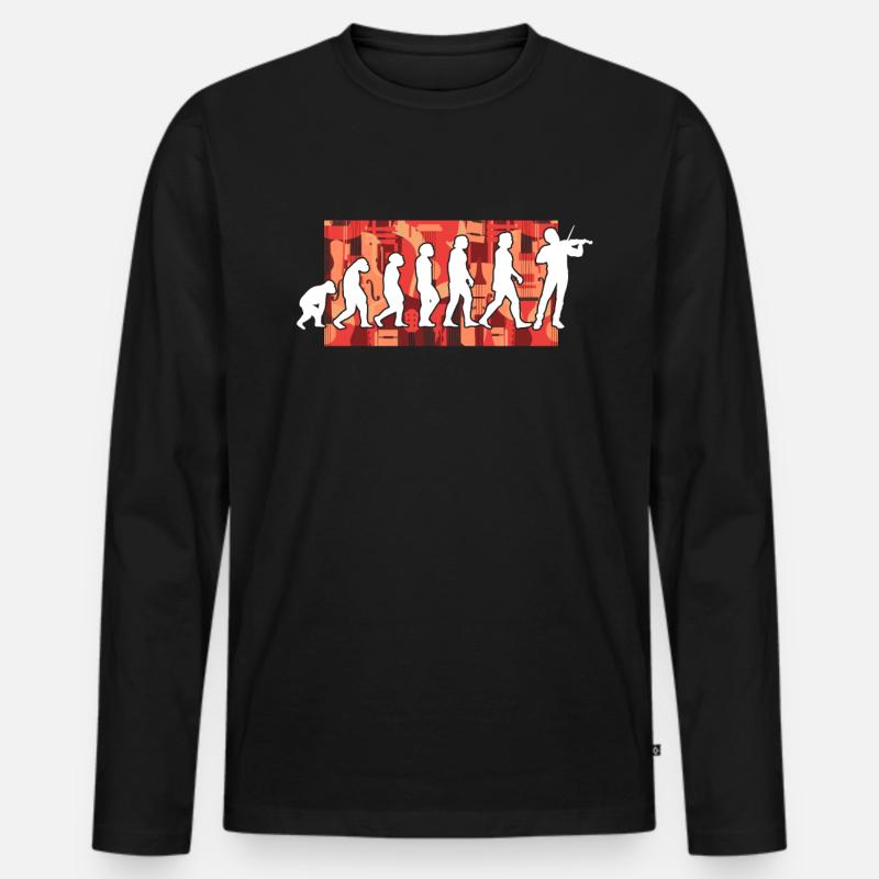 Violinist Evolution - Männer Premium Bio Langarmshirt - Schwarz