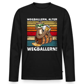 Faultier Bier Löten Saufsprüche - Männer Premium Bio Langarmshirt - Schwarz - Vorne - Nico (187cm)