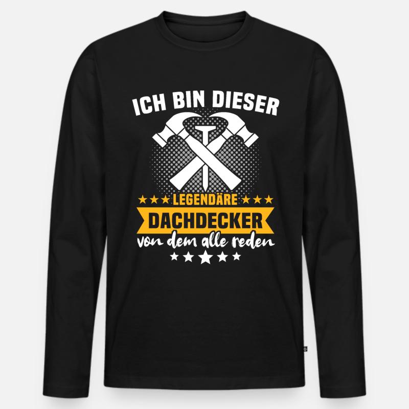 Dachdecker Dachspengler Legende Dachklempner - Männer Premium Bio Langarmshirt - Schwarz