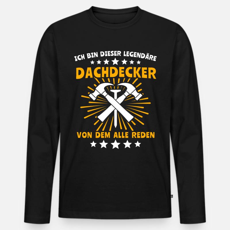 Dachdecker Legende Dachspengler Dachklempner - Männer Premium Bio Langarmshirt - Schwarz