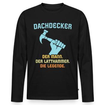 Dachdecker Dachspengler Legende Dachklempner - Männer Premium Bio Langarmshirt - Schwarz - Vorne - Nico (187cm)
