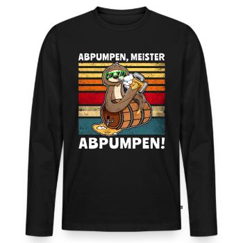 Biertrinker Faultier Bier Löten Digger Abpumpen - Männer Premium Bio Langarmshirt - Schwarz - Vorne - Nico (187cm)